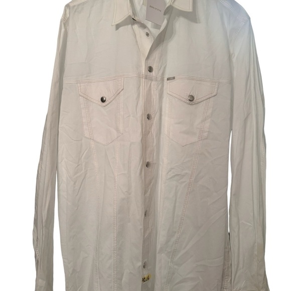 COPY - Diesel Industry man bottom down silver snap brand new shirt size XL - Picture 3 of 5